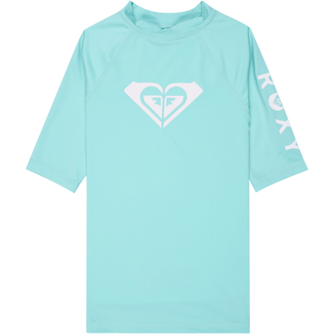 2026 Roxy Junior Whole Hearted Short Sleeve Rash Vest ERGWR03491 - Aqua Splash
